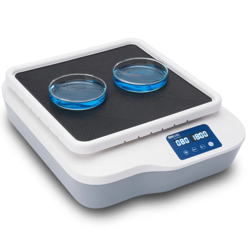 شاكر مداري رقمي قابل للتعديل سرعة 40-200 دورة في الدقيقة، سعة 2 كجم، شاكر دوار مداري مع وضع مستمر (ضبط الوقت إلى الصفر)