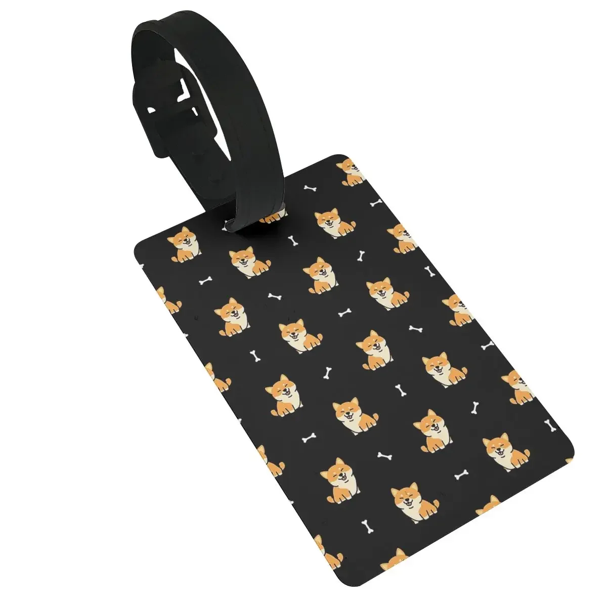 Shiba Inu Pattern Luggage Tags Suitcase Accessories Travel PVC Cute Baggage Boarding Tag Portable Label Holder ID Name Address