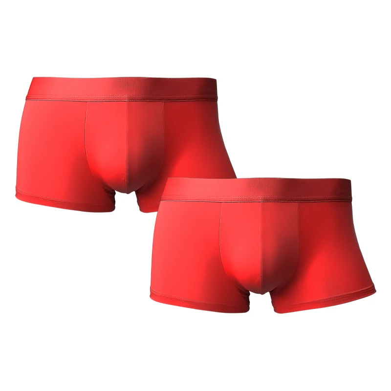 

2pcs Men's underwear. Red underwear for men in their (zodiac year). Ice-silk, with a cool feeling, thin style, quick-dry box