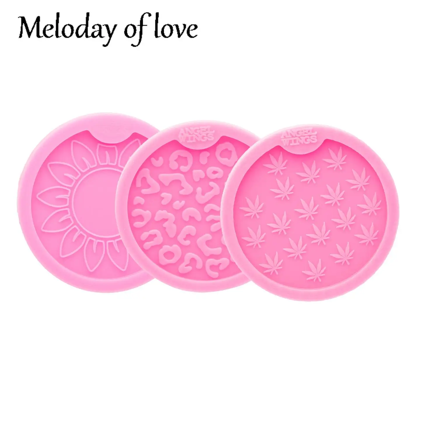 Shiny 6.5cm/7.3cm Star/Pot Leaf Hemp Car Coaster Resin Crafting Epoxy Mold DIY Silicone Molds DY0173