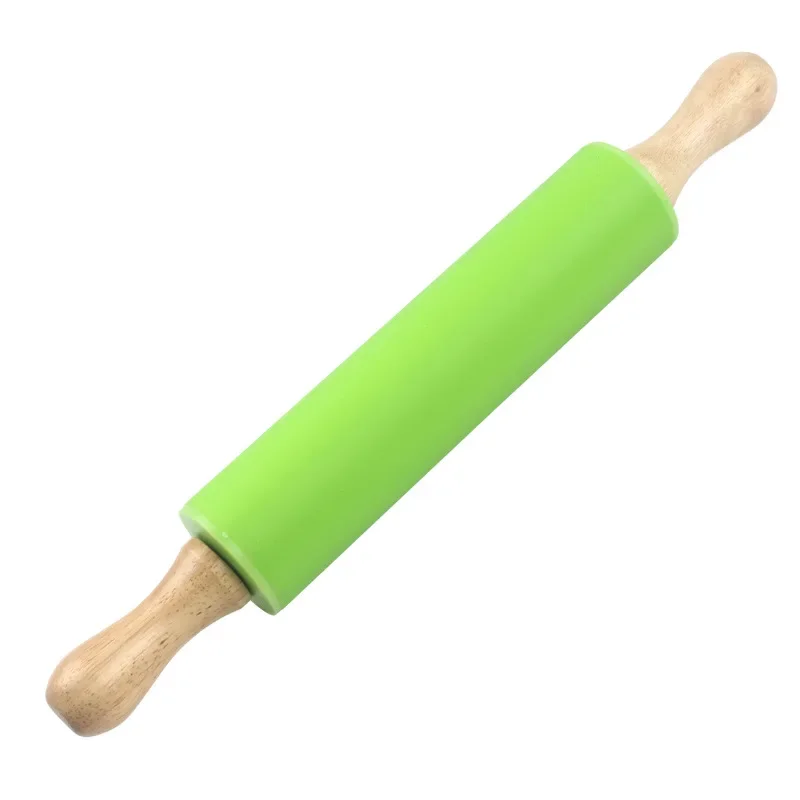 1Pcs Silicone Non-stick Fondant Rolling Pin for Fondant Cake Dough Roller Decorating Cake Roller Crafts Baking Cooking Tool