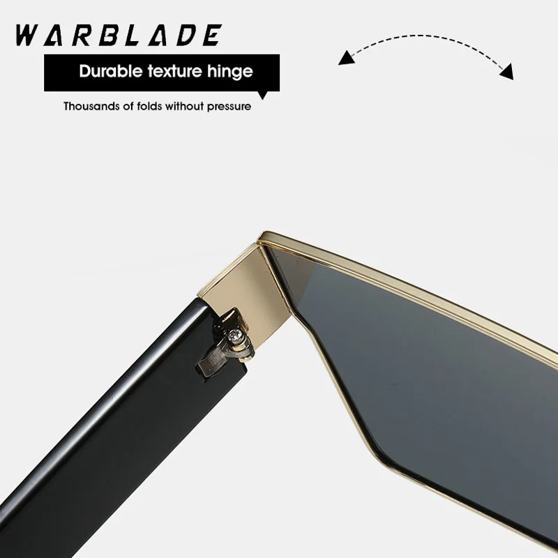 WarBLade Retro kwadratowe okulary przeciwsłoneczne mężczyźni kobiety 2025 luksusowej marki projektant jednoczęściowe dekoracje okulary przeciwsłoneczne męskie okulary podróżne