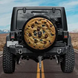 Chocolate Chip Cookie Spare Tire Cover, Backup camera hole, Spare tire cover for Jeep, for Bronc, Unique Tire Covers for vehicle