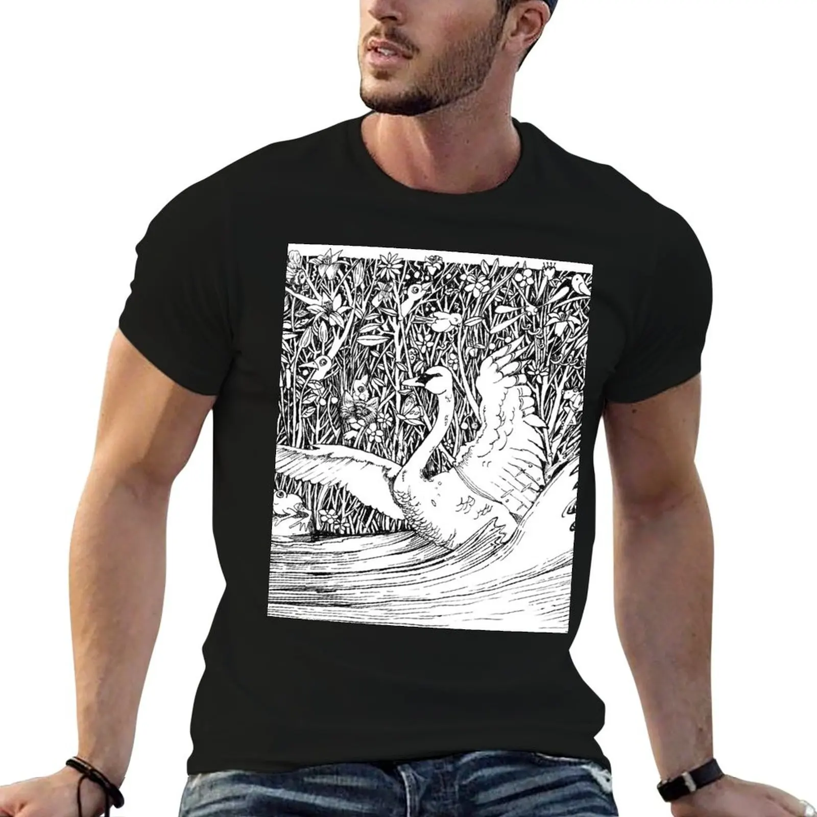 

Swan Splash T-Shirt shirts graphic tees man clothes customs mens big and tall t shirts