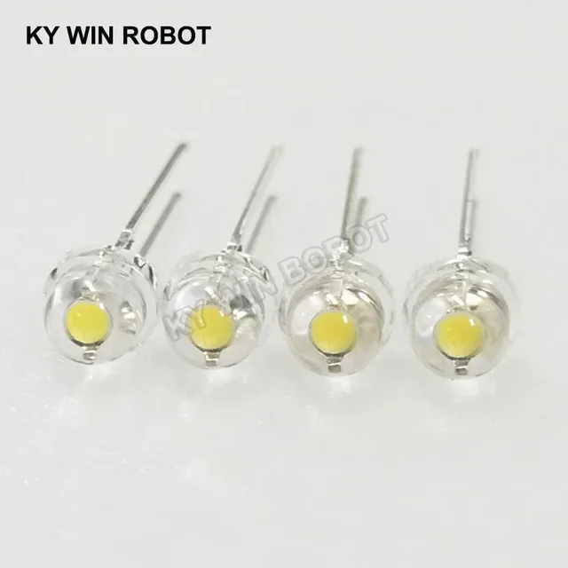 50 SZTUK 5mm Dioda LED w słomkowym kapeluszu Super jasna biel 0,3W 0,5W 0,75W F5 Moc 0,5W Dioda elektroluminescencyjna Czerwony Żółty Zielony Niebieski Ciepły