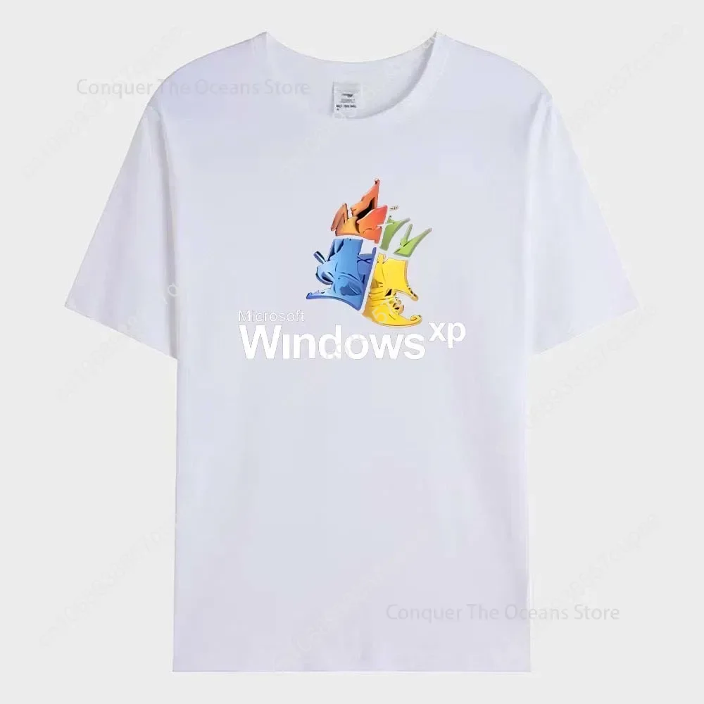 Windows 95 Graphic Men‘s T-Shirt  Women's Tee Windows XP Classic Computer System Print pattern  Tee Cotton Tees Funny Shirt