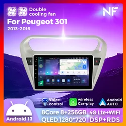 Android 13 Autoradio Headunit For Peugeot 301 For Citroen C-Elysee CElysee 2012 - 2016 Car Radio Multimedia Player For Carplay