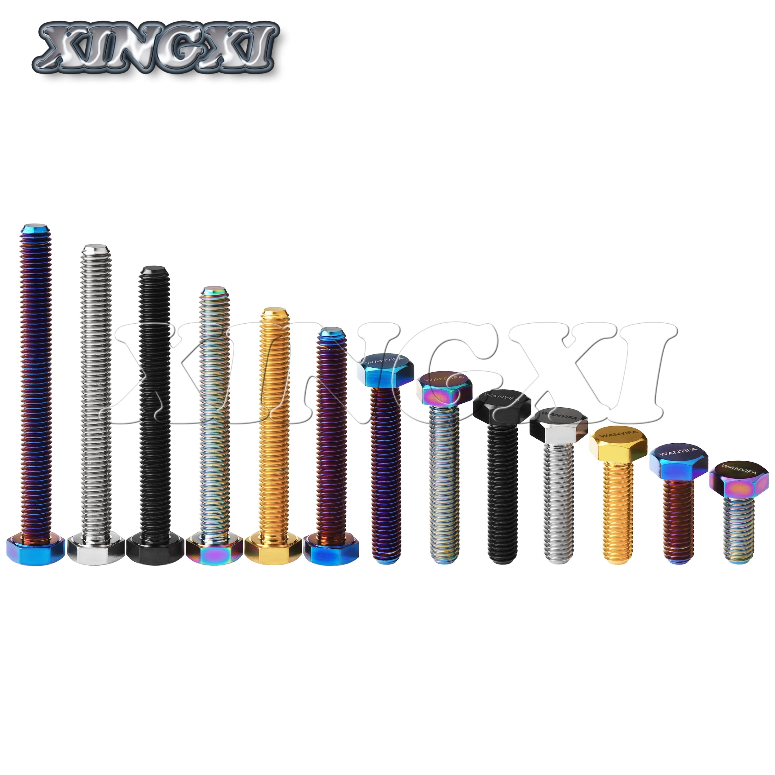 Xingxi DIN933 التيتانيوم GR5 الخارجية عرافة الترباس M10x20-100mm شقة رئيس الملعب 1.25 مللي متر كامل مسمار ملولب للدراجات النارية