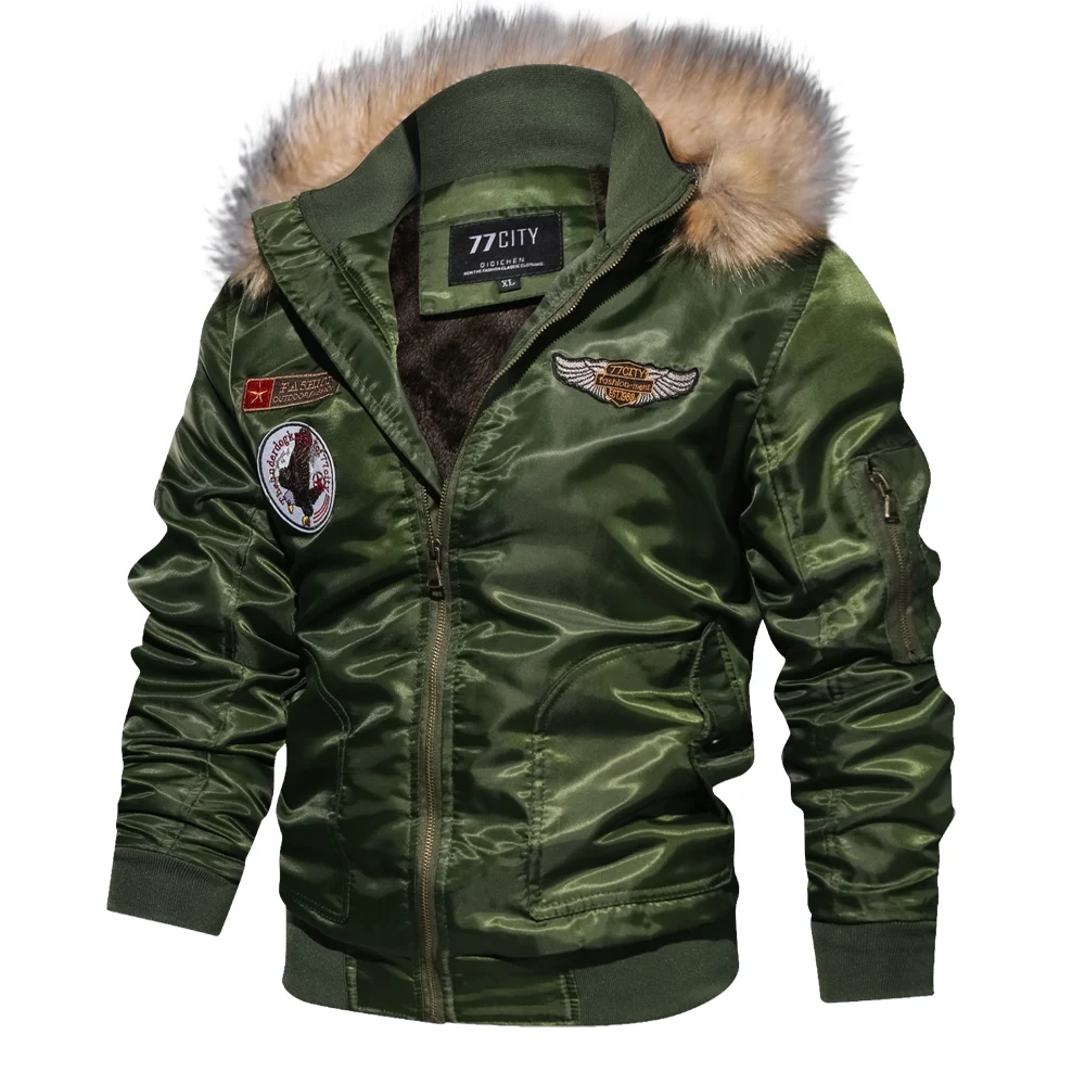 Blouson aviateur à capuche pour hommes, vestes de pilote Smile, parkas d\'hiver, armée, moto, CombCargo, taille EUR, optique