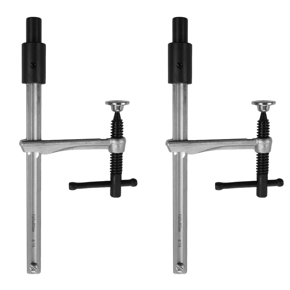 Black Hold Down Clip 160mm Clamping Range 16mm Hole Diameter Comfortable Use Easy Operation Ergonomic Design For Welding Tables