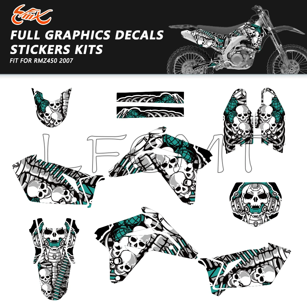 

Fit for SUZUKI RMZ450 RMZ 450 RM-Z450 2007 Full Set of Motorcycle Fairing Decoration Graphics Background Decals Sticker