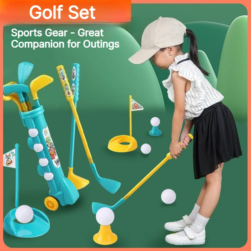 Kids Indoor Outdoor Cart - Zestaw golfowy dla dzieci z kijami
