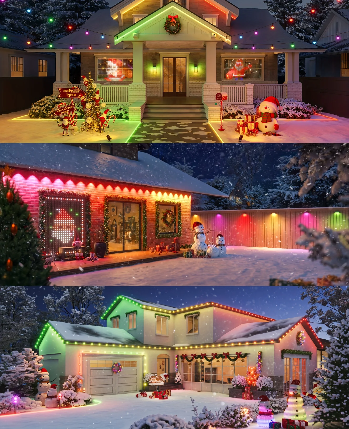 Smart Permanent Outdoor String Lights IP67 Waterproof RGB Eaves Lights APP Remote Control Music Sync for Party Festivals Decor