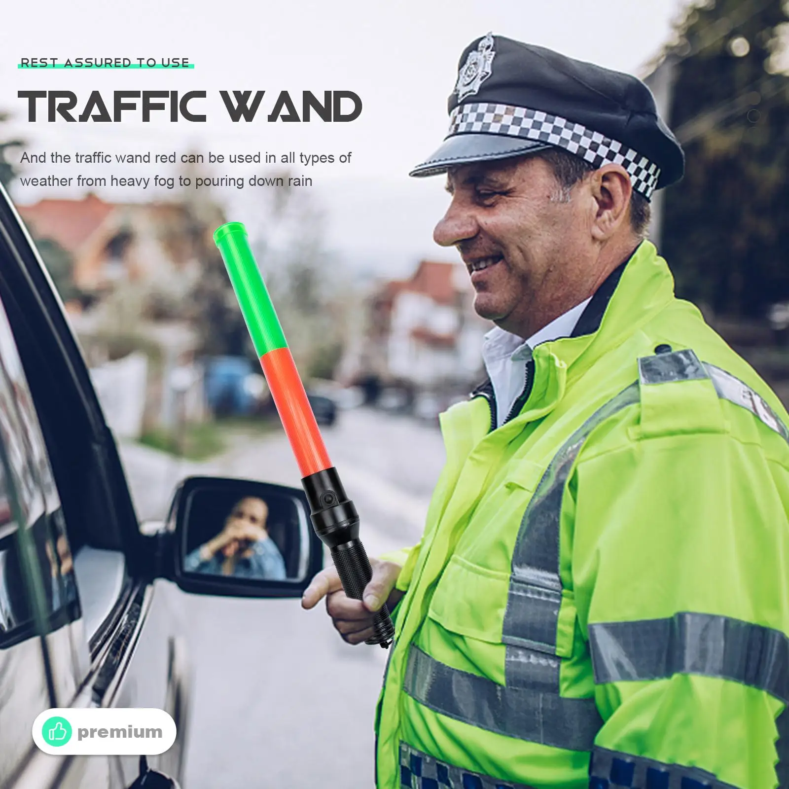 Traffic Baton Light with Remote Control Safety Tricolor Flashing Glow Stick Tools Night