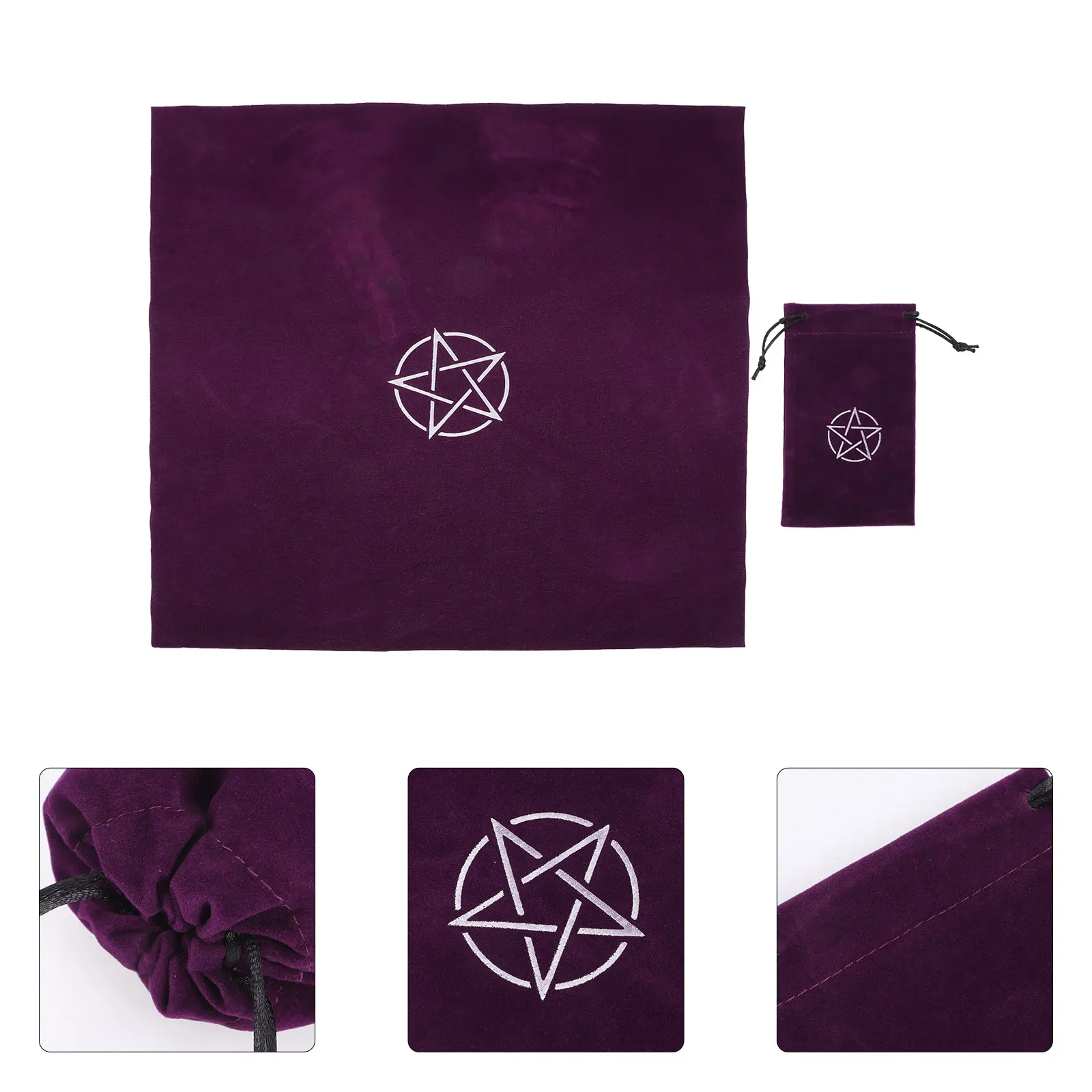 1 Set Tarot-Tischdecke, Premium-Wahrsagerei-Wandteppich, langlebig, Spiel-Schreibtisch-Tuch, glattes Dekor, quadratische Requisite zum Lesen von Karten