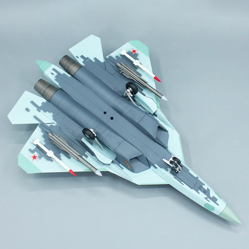 1:48 スケール Su-57 戦闘機モデルダイキャスト合金静的ディスプレイクラシックお土産コレクション装​​飾品おもちゃギフトノスタルジア