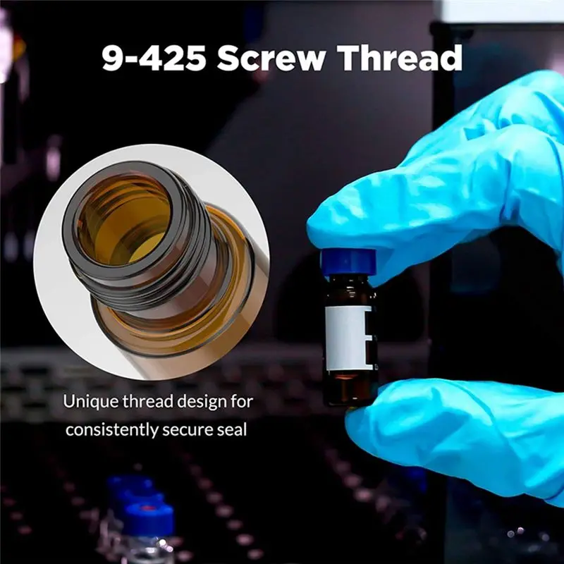 

Набор из 100 флаконов для автоматического пробоотборника HITL, 2 мл, для HPLC, лабораторные янтарные флаконы 9-425 с полем для надписи и градуировкой, с завинчивающейся крышкой, янтарные