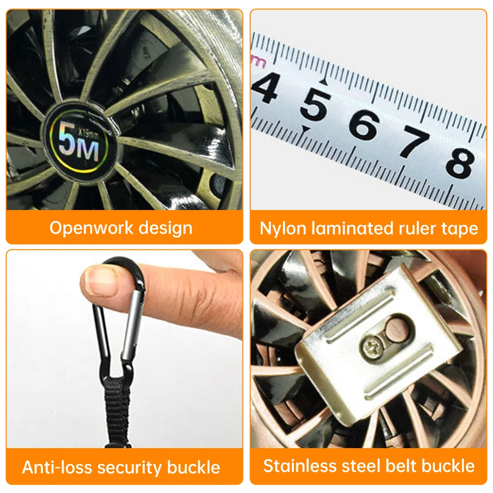 5M Measuring Tape High Precision Wear-resistant Ruler Measuring Tools Waterproof Stainless Steel Tape Measure