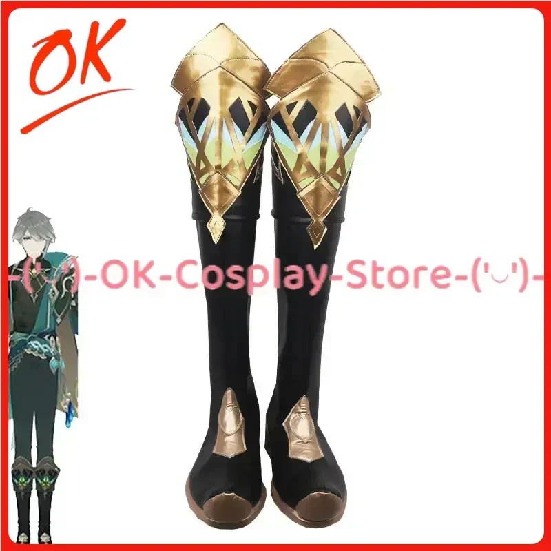 

[Customized] Genshin Impact Alhaitham Cosplay Shoes Game Roleplay Costume Prop Halloween Carnival Holiday Party PU Leather Boots