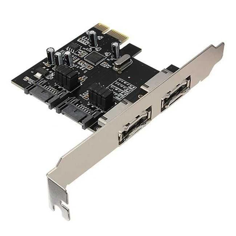 SATA Riser Karte PCI-E zu ESATA + SATA 3.0 6G Festplatten-Erweiterungskarte PCIe zu SATA/ESATA3.0 Adapterkarte