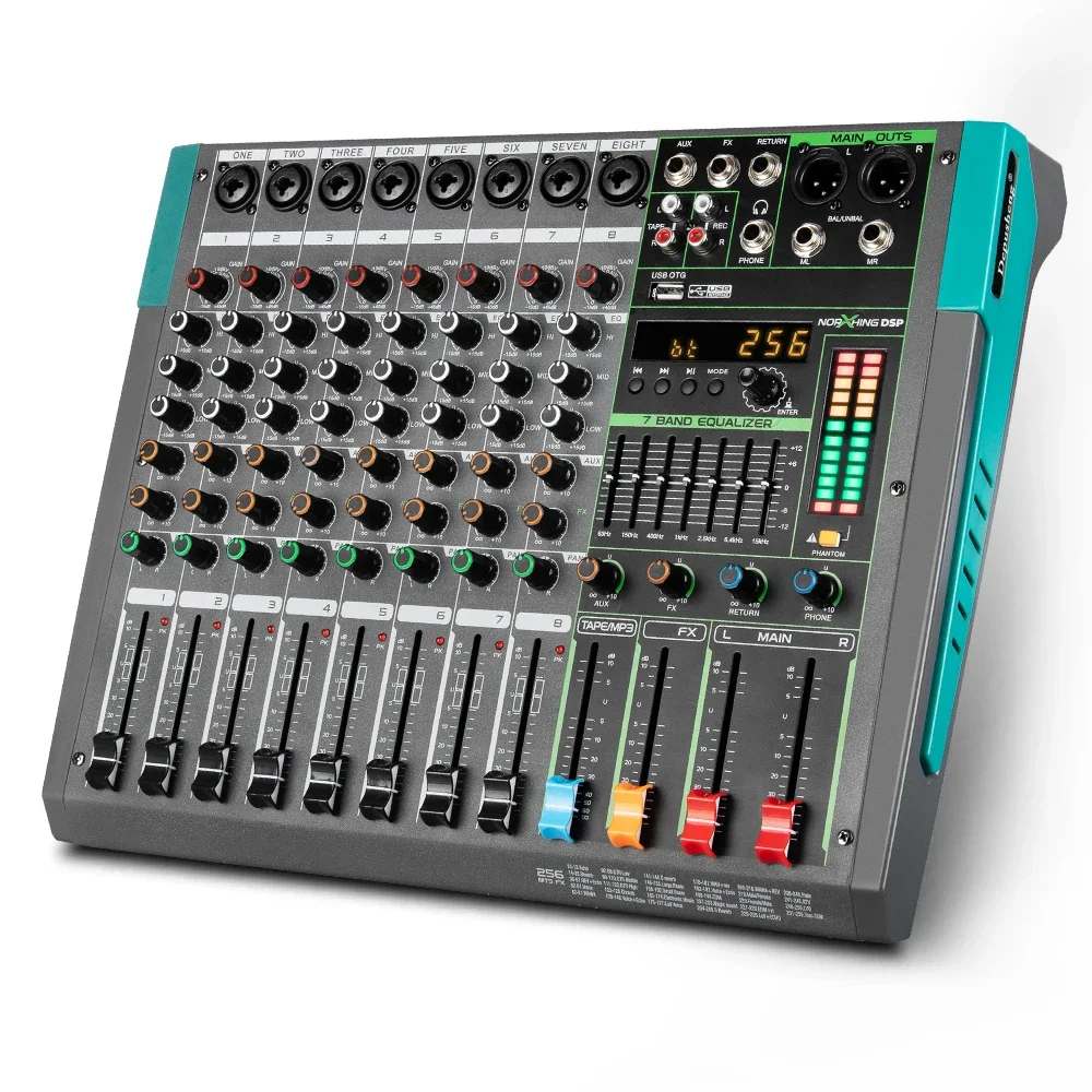 MG8 USB Connection Built-in 256 Reverb Effect 8 Channels Digital Professional Audio Mixer Console