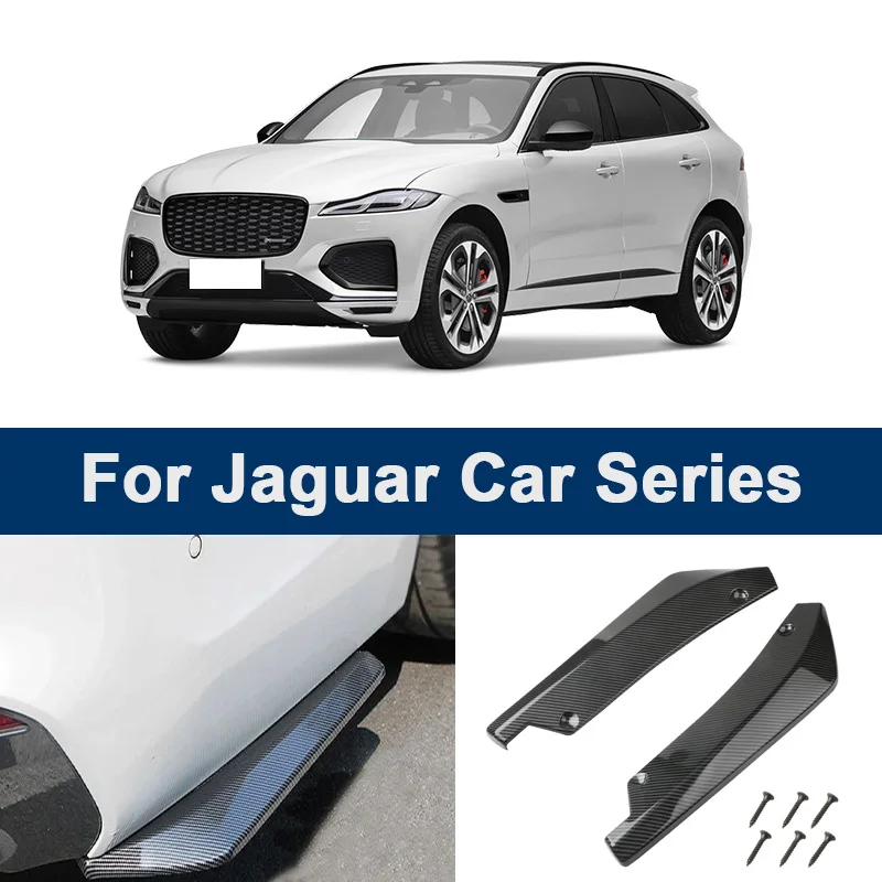 For Jaguar XE XF XJ XK F-Type E-Pace F-Pace I-Pace Rear Bumper Lip Diffuser Splitter ABS Easy Install Sporty Exterior Kit 2Pcs