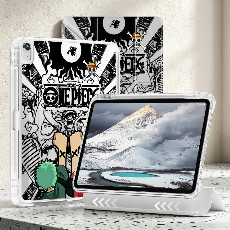 One Piece Zoro Tablet-Hülle mit Stifthalter für iPad Mini 7 6 5 11. 10. Gen 12. Pro 13 2025 2026 9. Air 8 M2 M3 3