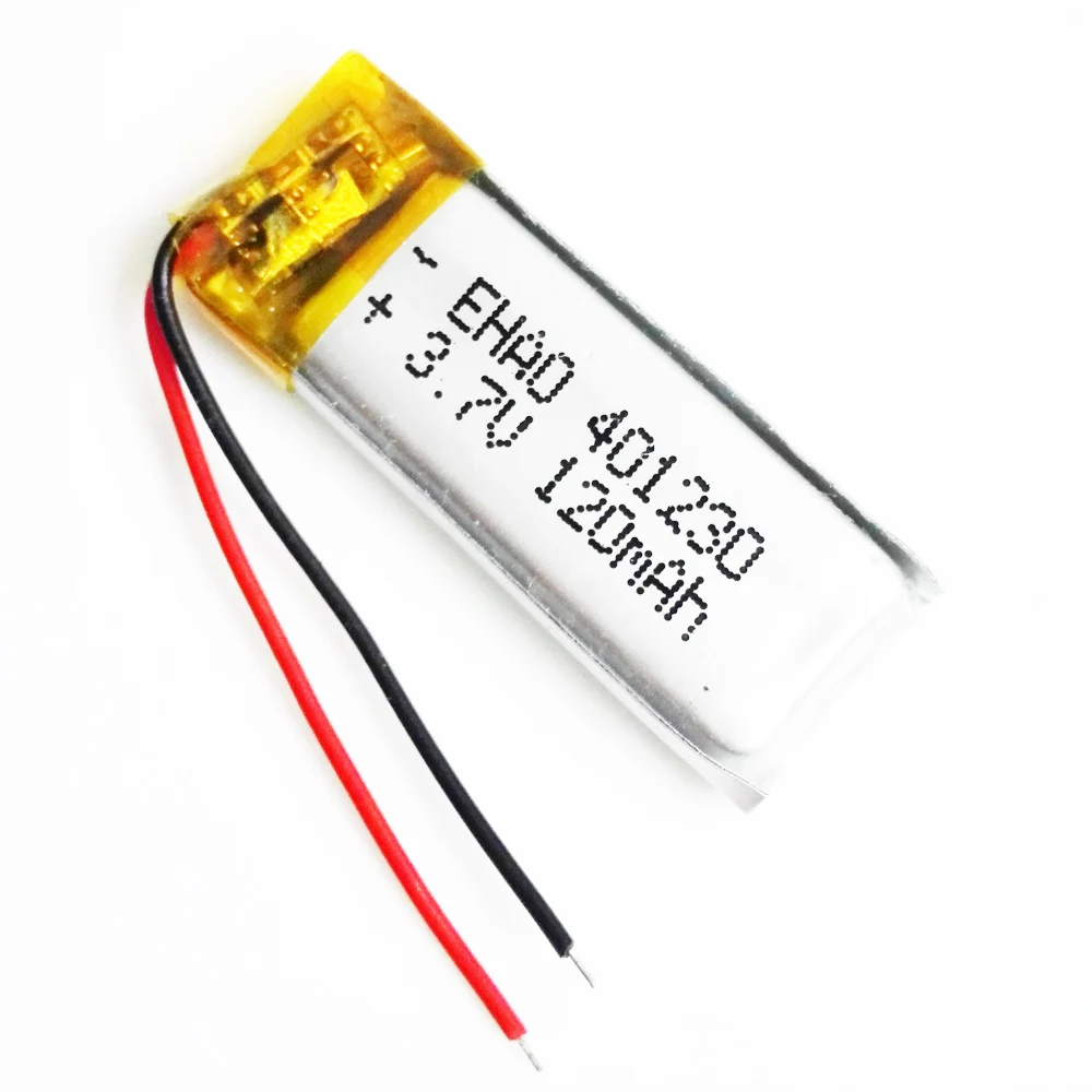 Akumulator litowo-polimerowy Lipo 3,7 V 120 mAh401230 Mały rozmiar dla zestawu słuchawkowego MP3 GPS Bbluetooth z piórem wideo i kamerą