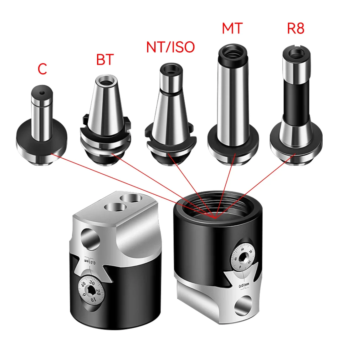 2/3/4 Inch 50/75/100mm BoringBar Milling Tool Holder F1 Boring Head Lathe for Lathe F1 Boring Head Connection for Rough Boring