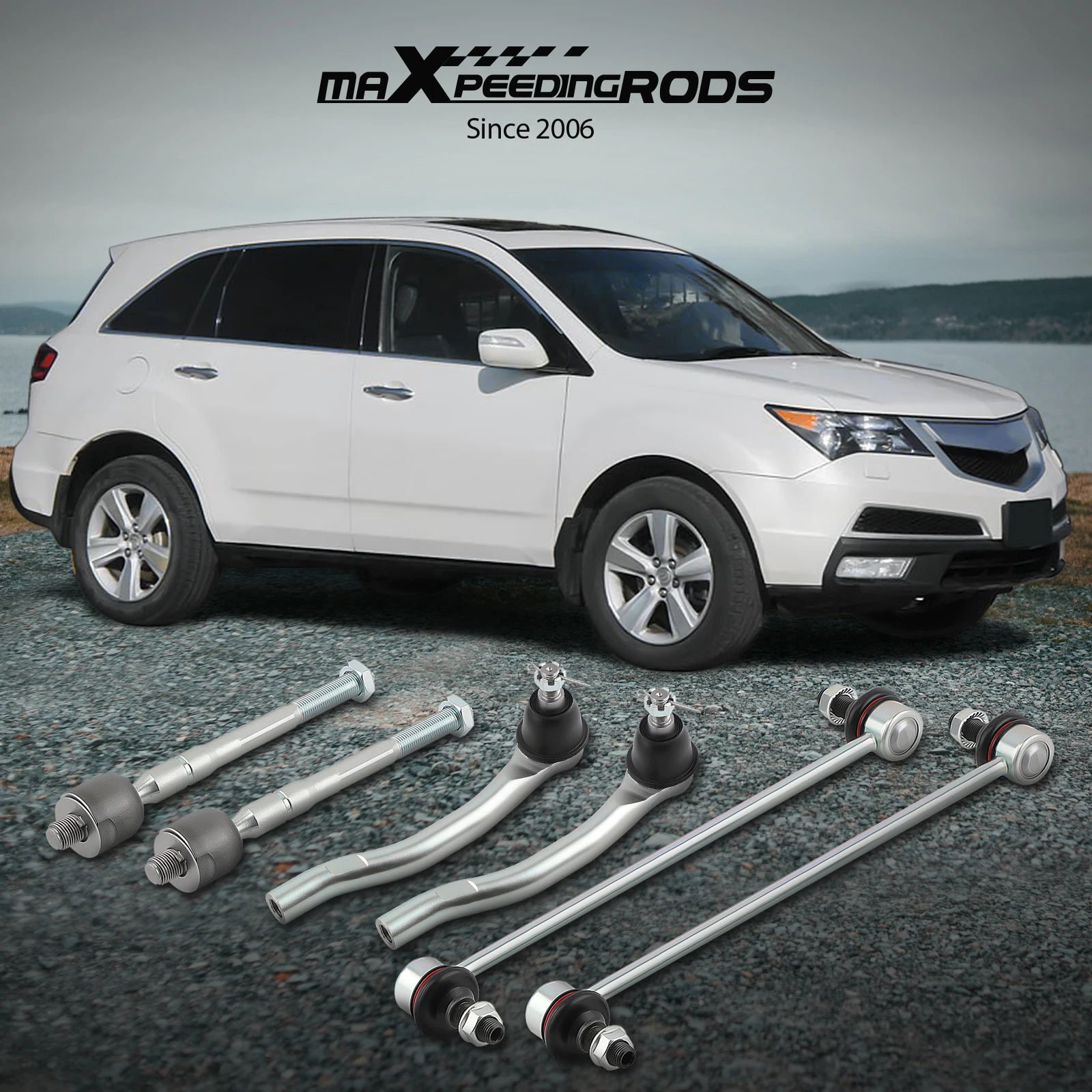 6x Inner Outer Tie Rods Front Sway Bar End Link Kit LH & RH for Acura MDX  2007-2013