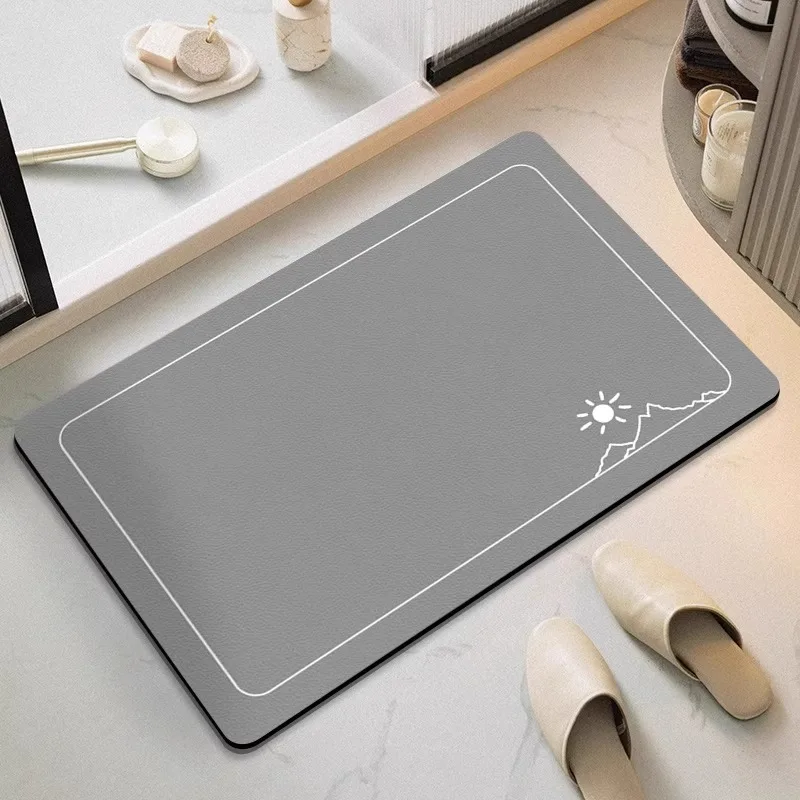 Diatom Mud Bath Mats Super Absorbent Non-Slip Bathroom Bathtub Carpet Simple Style Quick-Drying Floor Mat Easy-cleaning 욕실 카펫