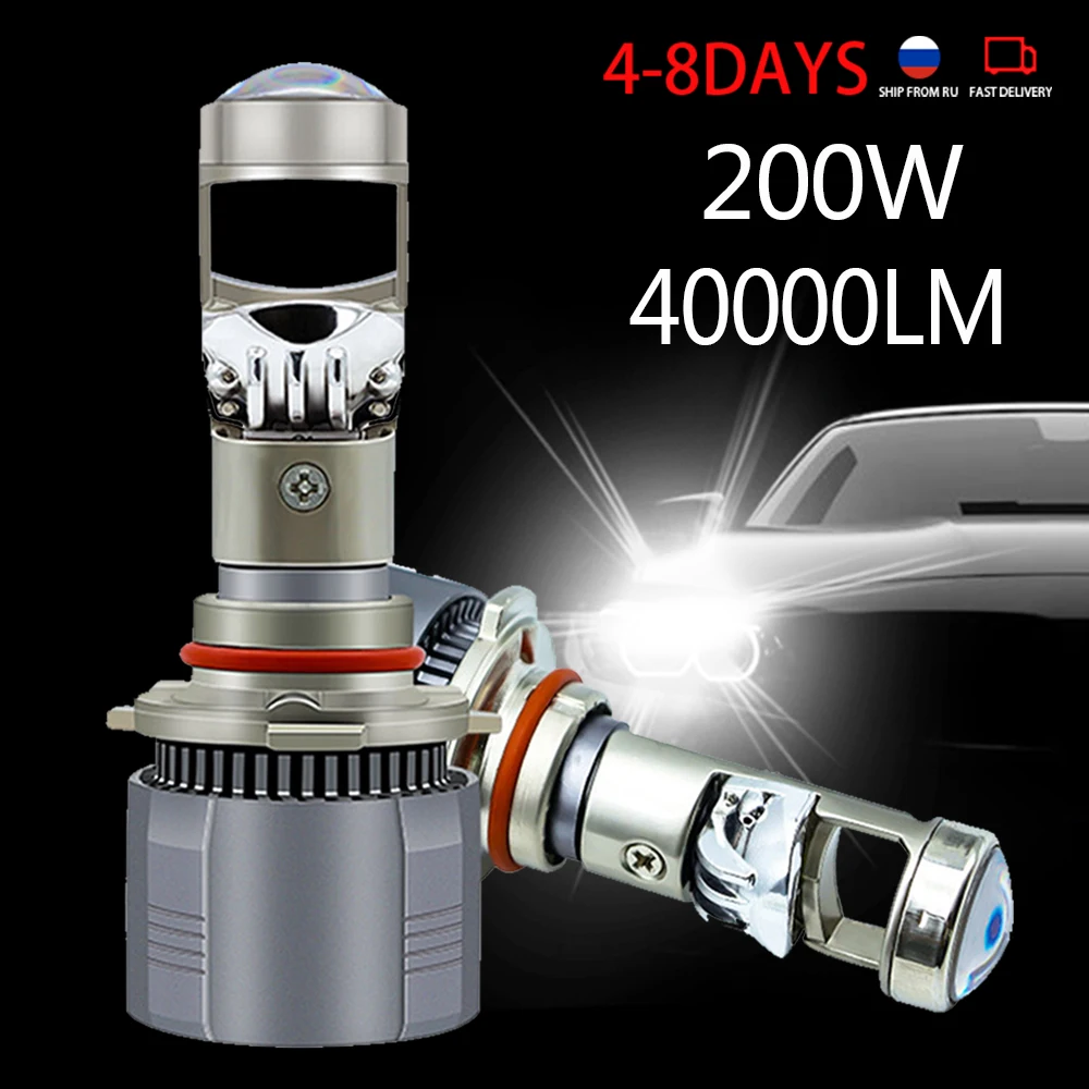 

H4 H7 LED Mini Projector Lens H8 H11 Canbus 9005 HB3 9006 HB4 40000LM LED Car Headlight Bulbs 6000K Lamp 12V LHD Hi/Lo Beam