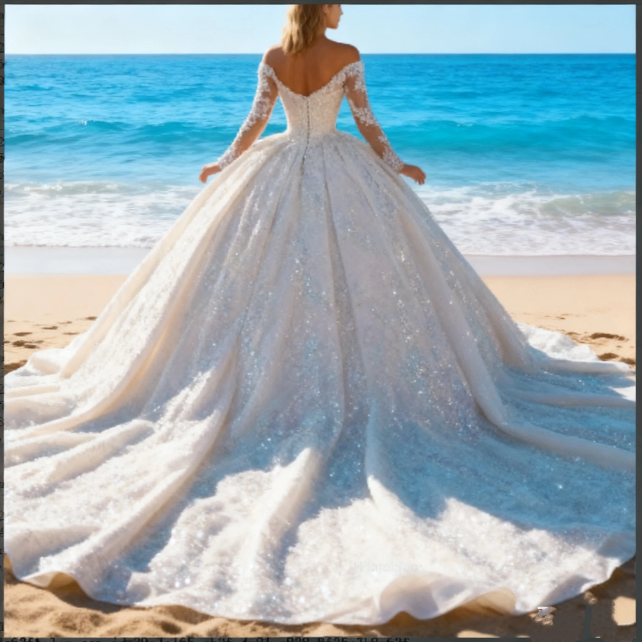 فساتين زفاف مخصصة على شكل حرف v قبالة الكتف كم طويل لامعة زين الترتر الدانتيل الأميرة الكرة ثوب vestidos de novia