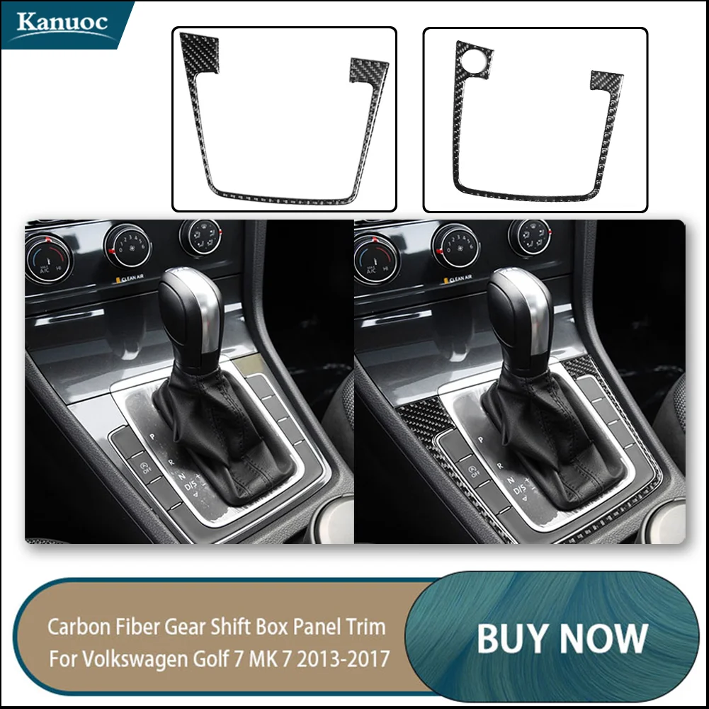 

For Volkswagen Golf 7 GTI MK7 2014-2019 High-Gloss Carbon Fiber Car Interior Stickers - Car Gear Shift Box Panel
