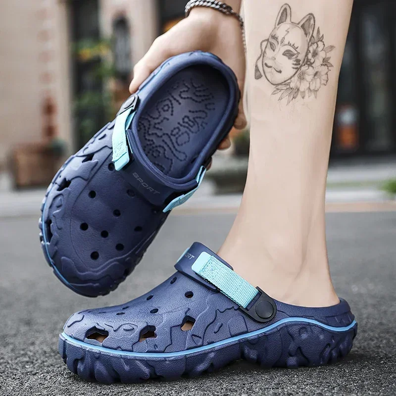 

Summer Light EVA Men's Casual Shoes Men Sandals Hole Shoes Clogs Lovers Home Garden Outdoor Male Beach Flat Slippers Big Size