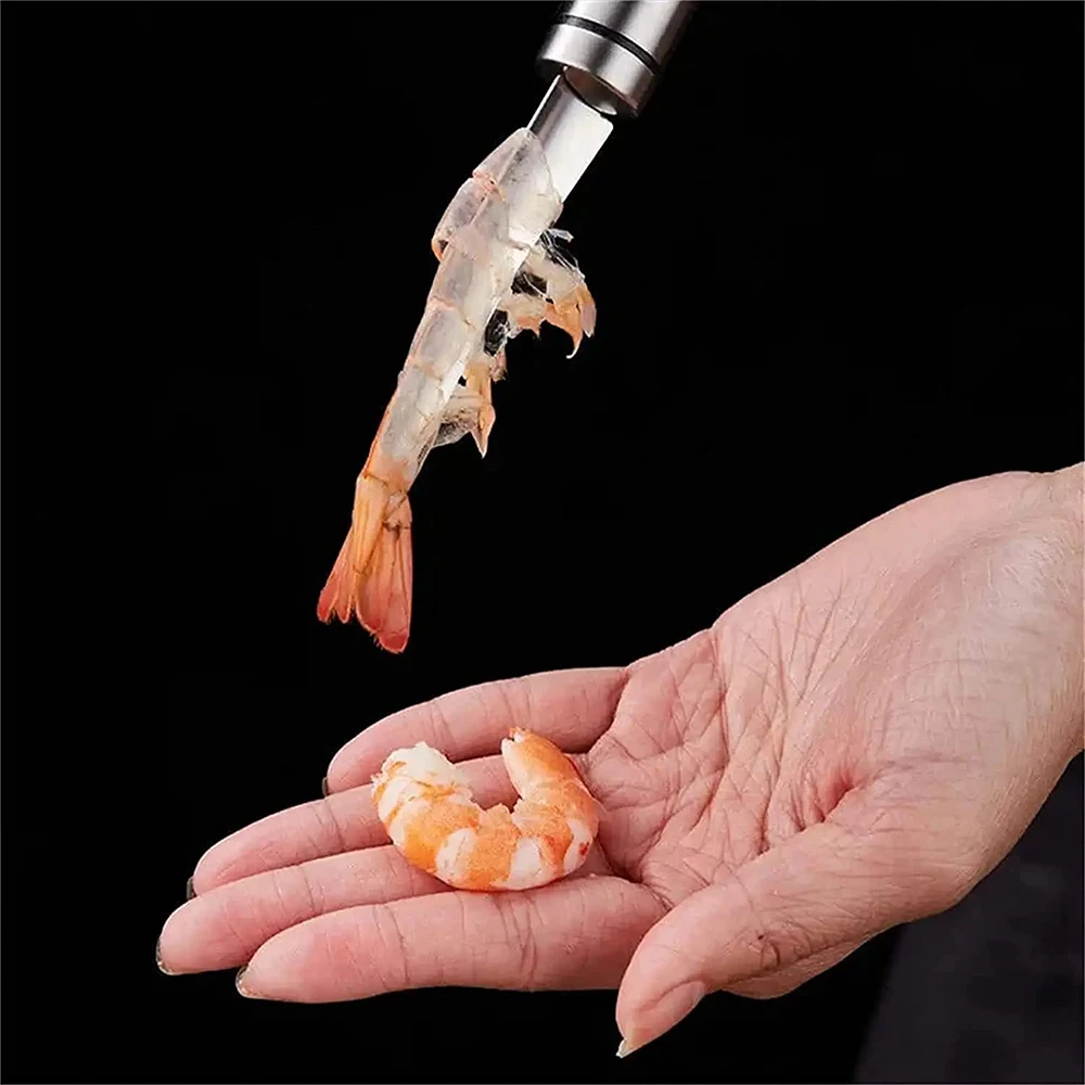 6-in-1 Shrimp Peeler Knife Stainless Steel Fish Prawn Line Cutter Shell Remover Multifunction Seafood Tools Kitchen Accessories