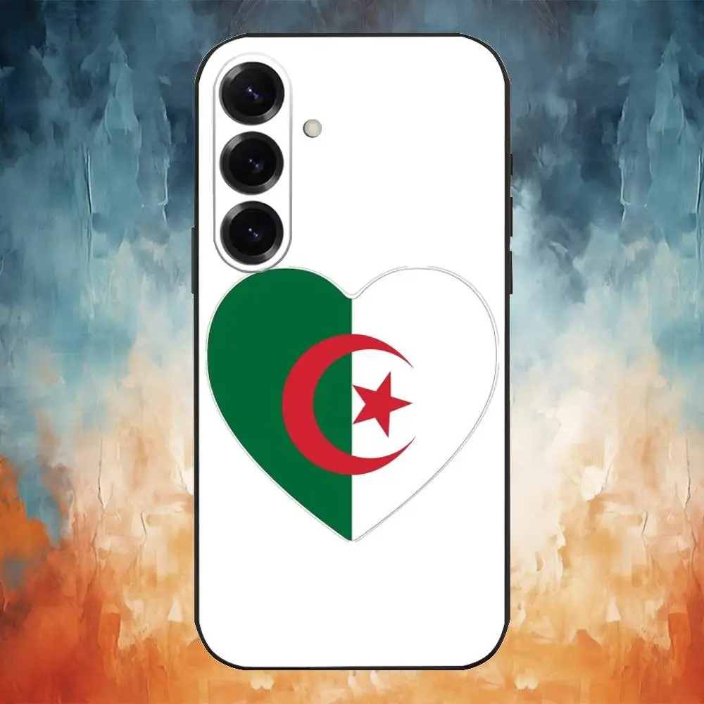 ธงชาติแอลจีเรียเคสโทรศัพท์สำหรับซัมซุงกาแล็คซี่ A91,A80,A73,A72,A71,A53A52,A32,A31A22,A21s,A20,ปกสีดำ