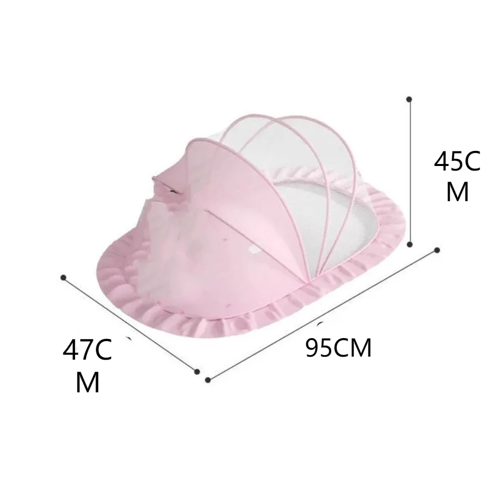 เตียงพับได้ตาข่ายกันยุงเด็กทารกที่คลุมกันยุงที่บังแดดทำจากพลาสติกอุปกรณ์เสริมสำหรับเด็กทารกแบบยังไม่ได้ตัดสินใจ