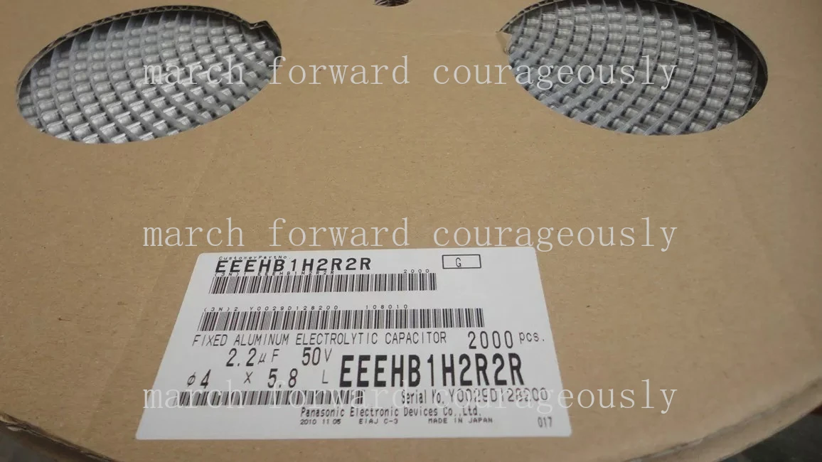 100pcs for Panasonic 50V 2.2UF Surface Mount Capacitor HHB 4X5.8 105°C