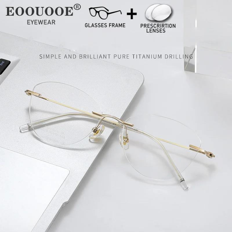 عين القط بدون شفة نظارات موضة النساء 1.61 HD وصفة طبية نظارات العدسات قصر النظر التقدمي القراءة 6 جرام التيتانيوم النظارات #4