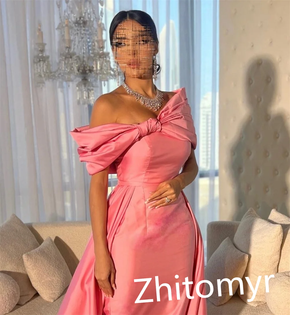 Ball Elegant High Quality Off-the-shoulder Gown Floor Length Evening Dress Formal Ocassion Satin فساتين مناسبة حسب الطلب