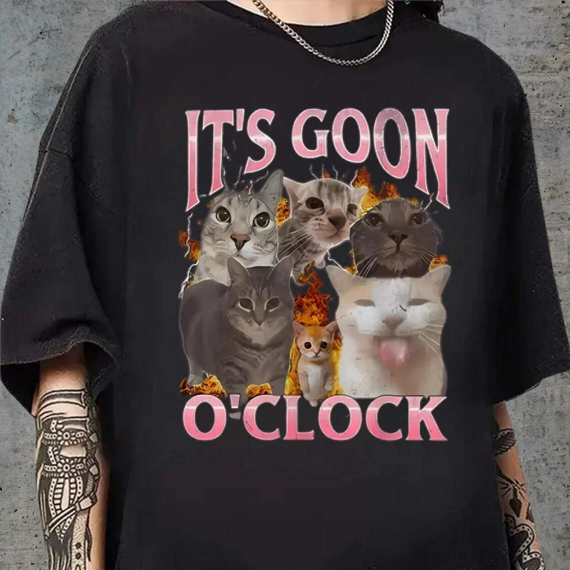 

T's Goon O'Clock Cat Shirt, Funny Cat Shirt, Ironic Cat Shirt, Gen Z Shirt, Gooning Shirt, Goon Shirt, Never Goon Shirt