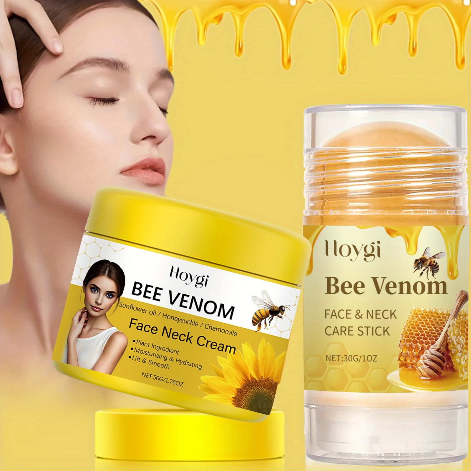 Bee Venom Total Firming Set voor gezicht en nek, gevoelige huid, hydraterend en hydraterend