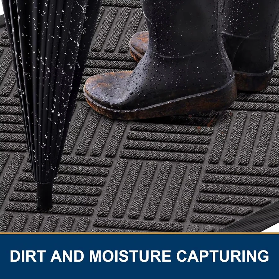 75*45cm Front Door Mat Outside Entrance Heavy Duty Indoor Natural Rubber Non Slip Trap Dirt Moisture Patio Porch Entryway Mat