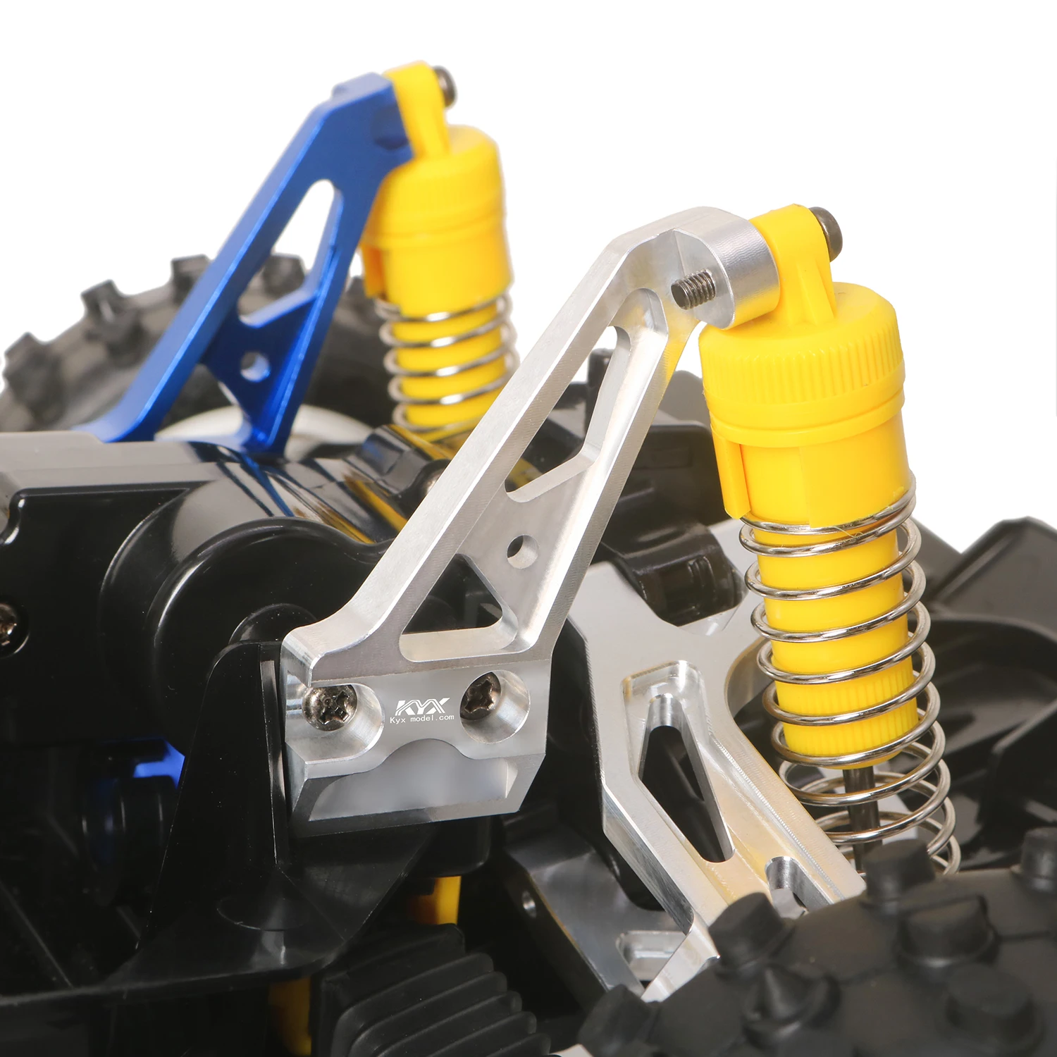 KYX سباق الألومنيوم الجبهة صدمة برج صدمة جبل ترقيات أجزاء الملحقات ل 1/10 RC سيارة Tamiya The Bigwig 2017