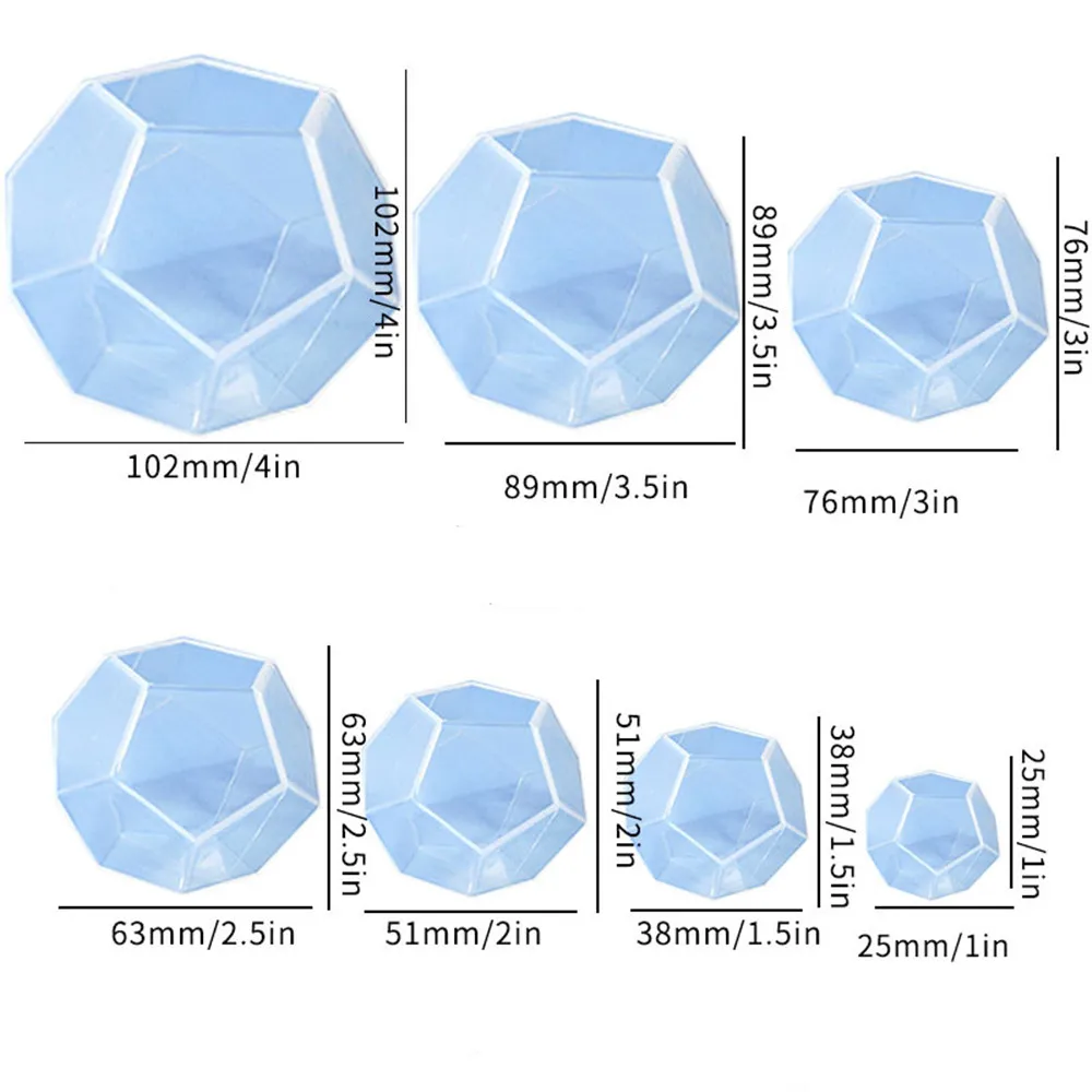 Dodecahedron Faceted Sphere Silicone Mold 3D Micro Landscape Epoxy Resin Mould for DIY Epoxy Resin Crafts Home Table Decoration