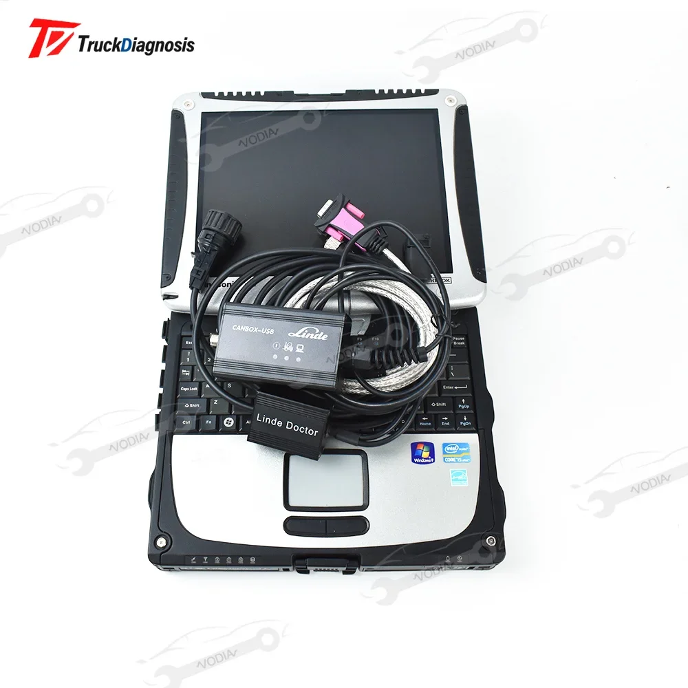 for Linde Canbox Diagnostic Tool Doctor Forklift USB With cf19 Laptop Linde diagnostic cable forklift pathfinder truck scanner