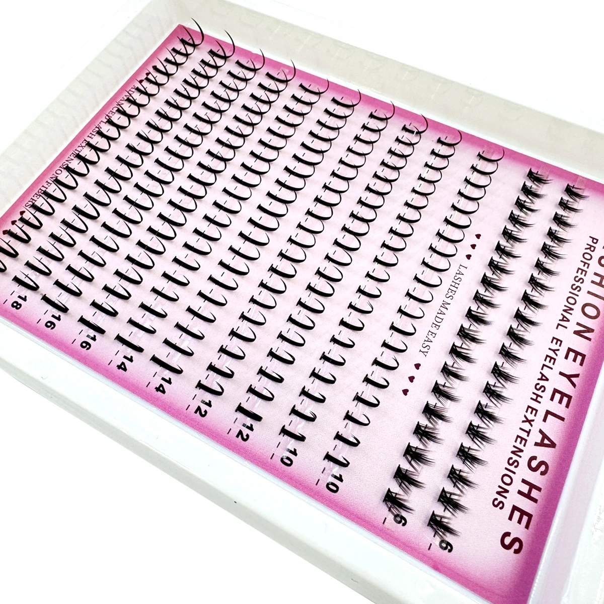 12列ボトム&スパイキーラッシュクラスター、ボリュームのある - Eyelash Extension Hybrid のレビューと価格