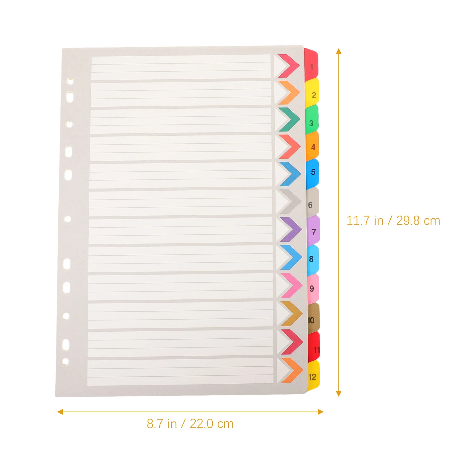 1pc Raccoglitore Divisori Indicatori di pagina colorati per notebook Organizzatore a fogli mobili Indice Etichette classificate Schede in plastica Blocco note
