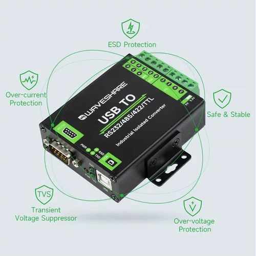 Imagen 2 del producto Convertidor USB de aislamiento Industrial para Mac Windows Linux Android FT232RNL USB a RS232/485/422/TTL